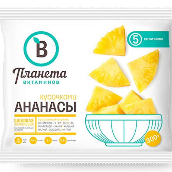 "PLANET OF VITAMINS" PINEAPPLES IN PIECES